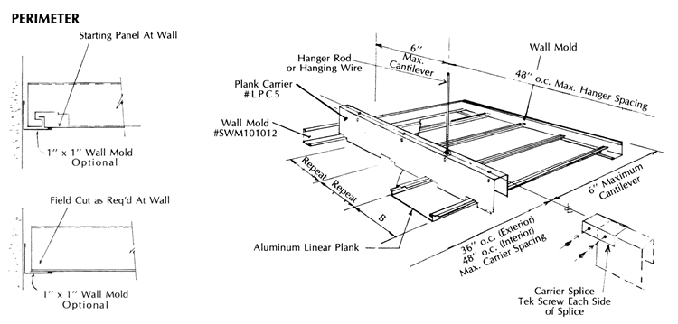 Linear Plank Interior and Exterior Metal Ceiling System