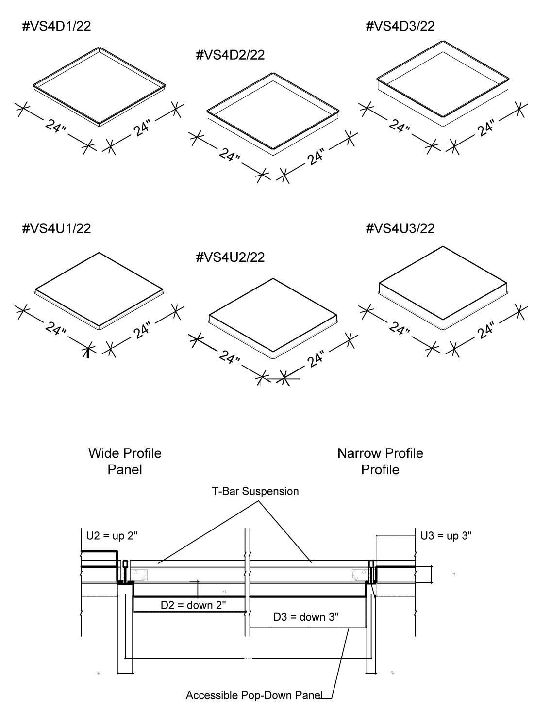 Visions 400 3-Deep Tegular Metal Panel